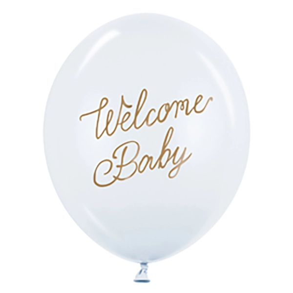 Welcome Baby Latexballon light blue