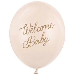 Welcome Baby nude, Latexballon mit Aufdruck 28 cm