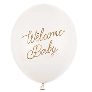 welcome Baby Latexballon off white
