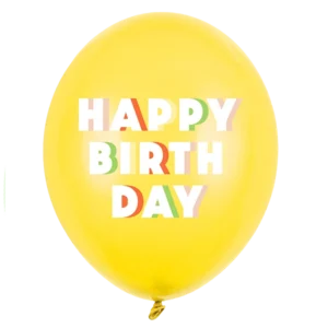 Happy Birthday Latexballon Gelb
