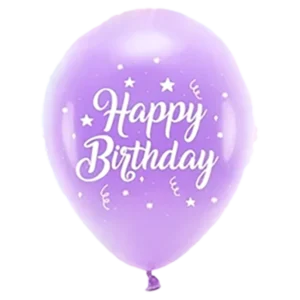 Happy Birthday Latexballon lila mit Aufdruck 28 cm
