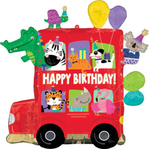 Happy Birthday Bus / Folienballon H 70 cm