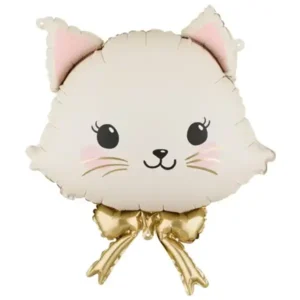Katze, beige, Folienballon, 60 cm