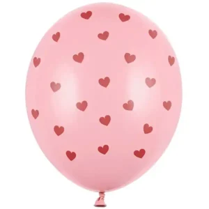 Herzen Rosarot Ballon, Latex 28 cm